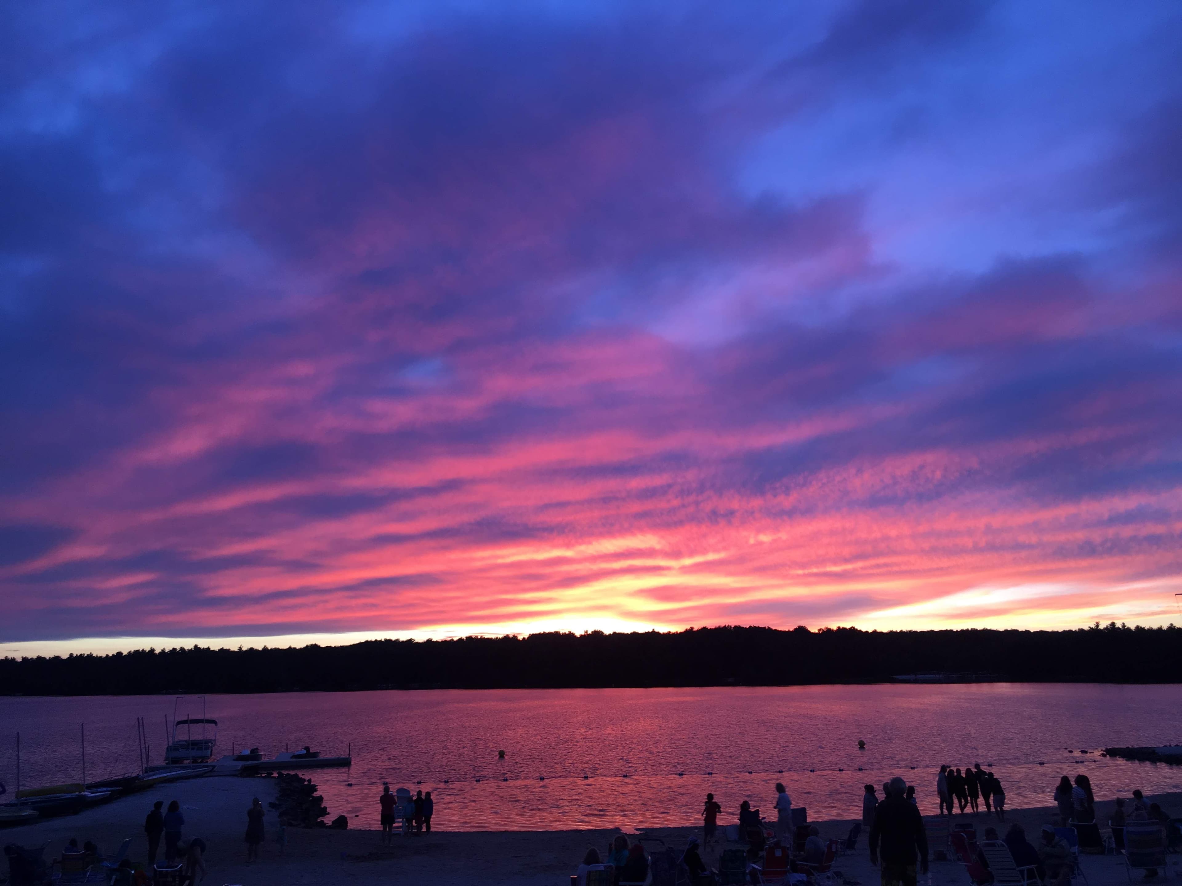 Beautiful  sunsets from our west-facing beach