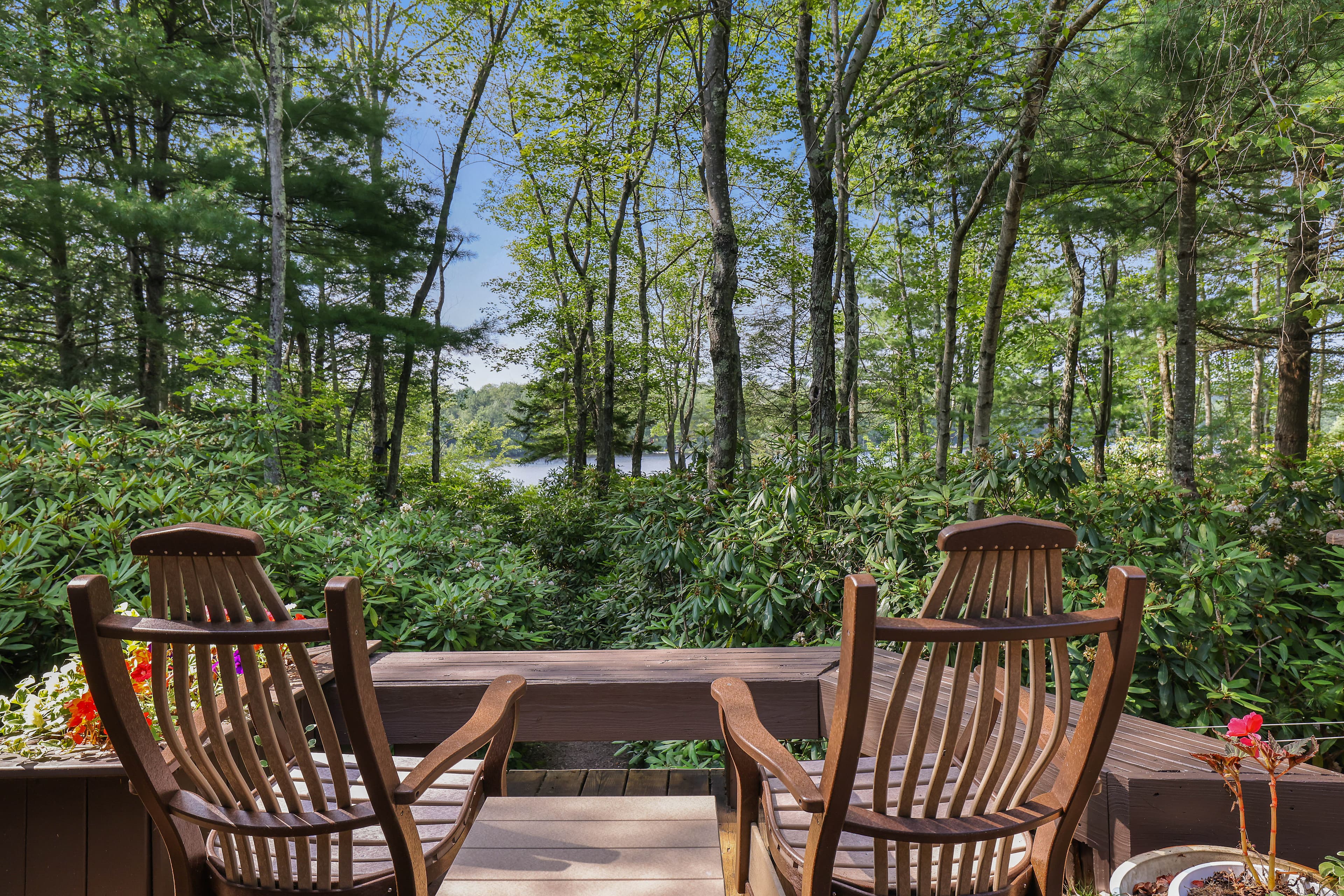 Comfy rockers overlooking the lake