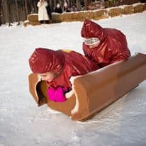 Make a sled contest winter family vacation activities