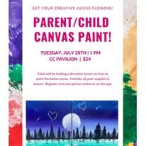 Family painting vacation activity at Lake Naomi Club