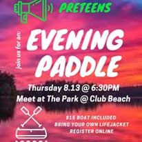 Preteen paddle planned activities at Lake Naomi Club