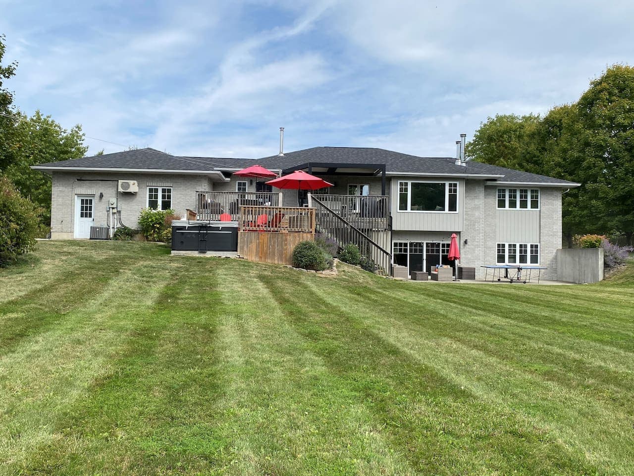 View of the back of the house from just one part of the 5 acre lot.