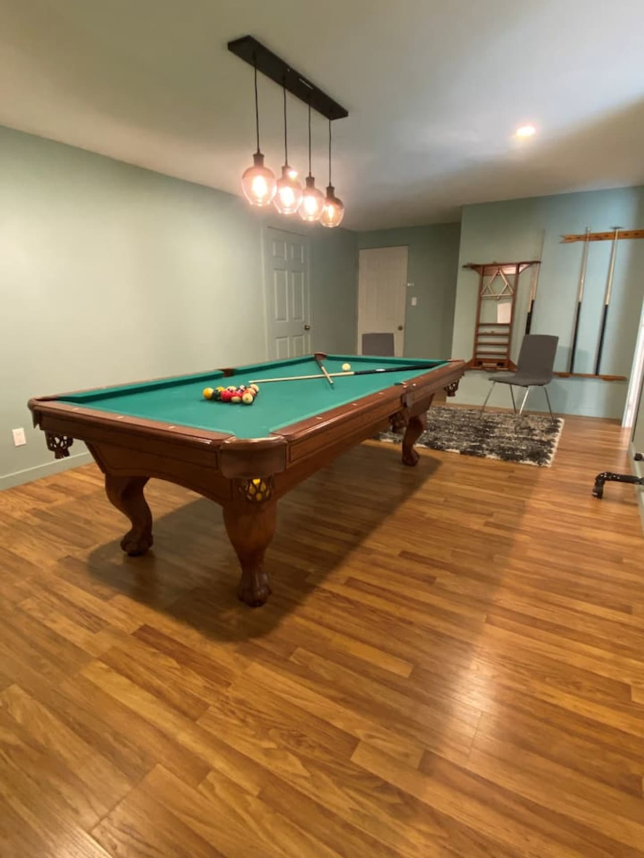 Challenge your buddies to a game of pool! Lower level, next to the rec room