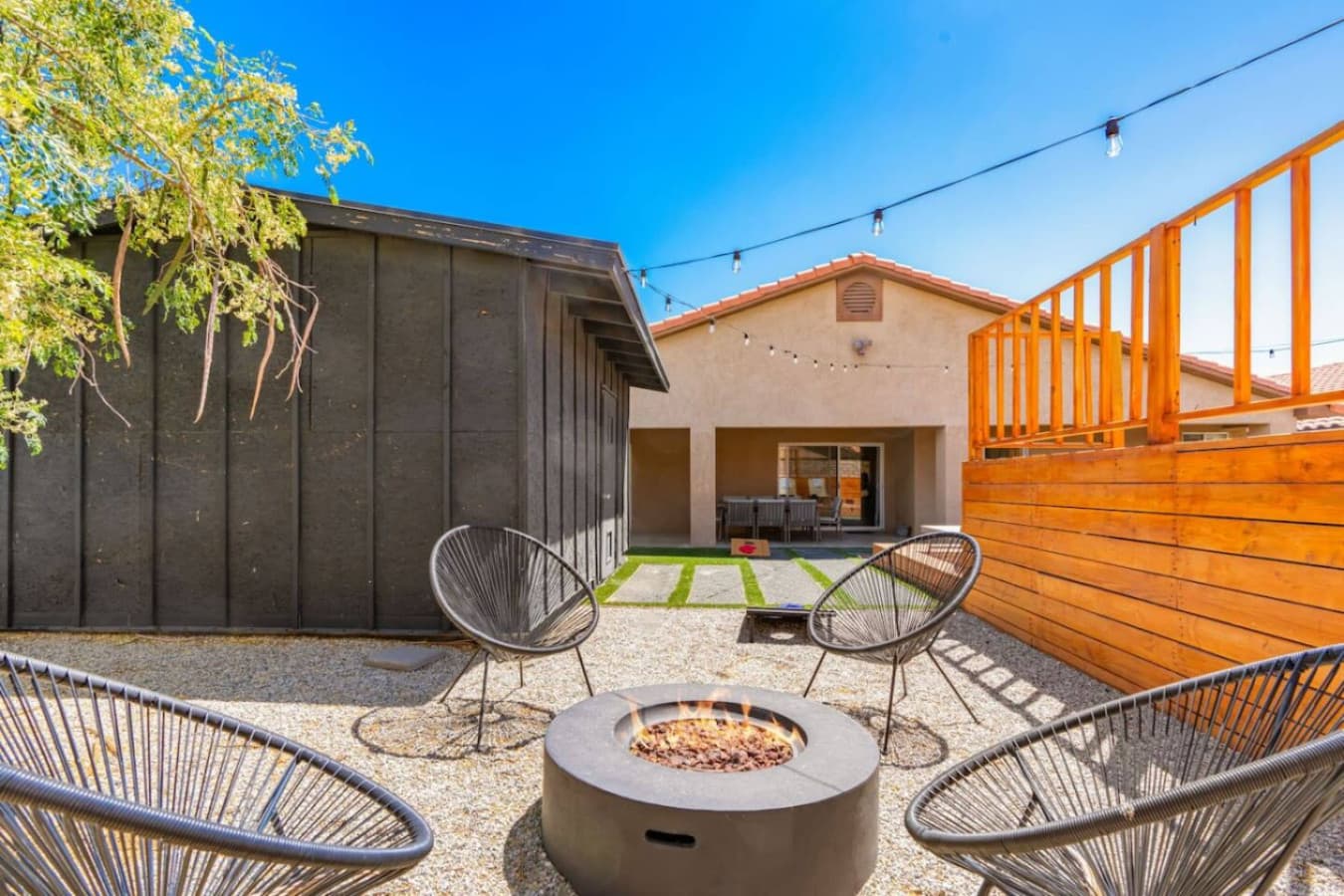 Boho Bungalow: with above ground pool, hot tub, firepit & games in Desert Hot Springs by Rather Be Properties