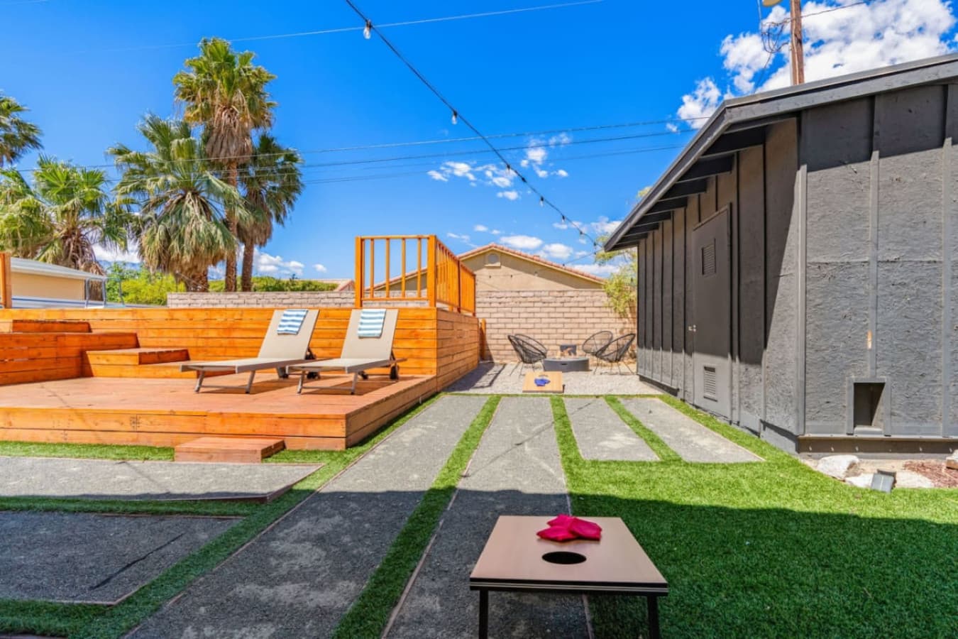 Boho Bungalow: with above ground pool, hot tub, firepit & games in Desert Hot Springs by Rather Be Properties
