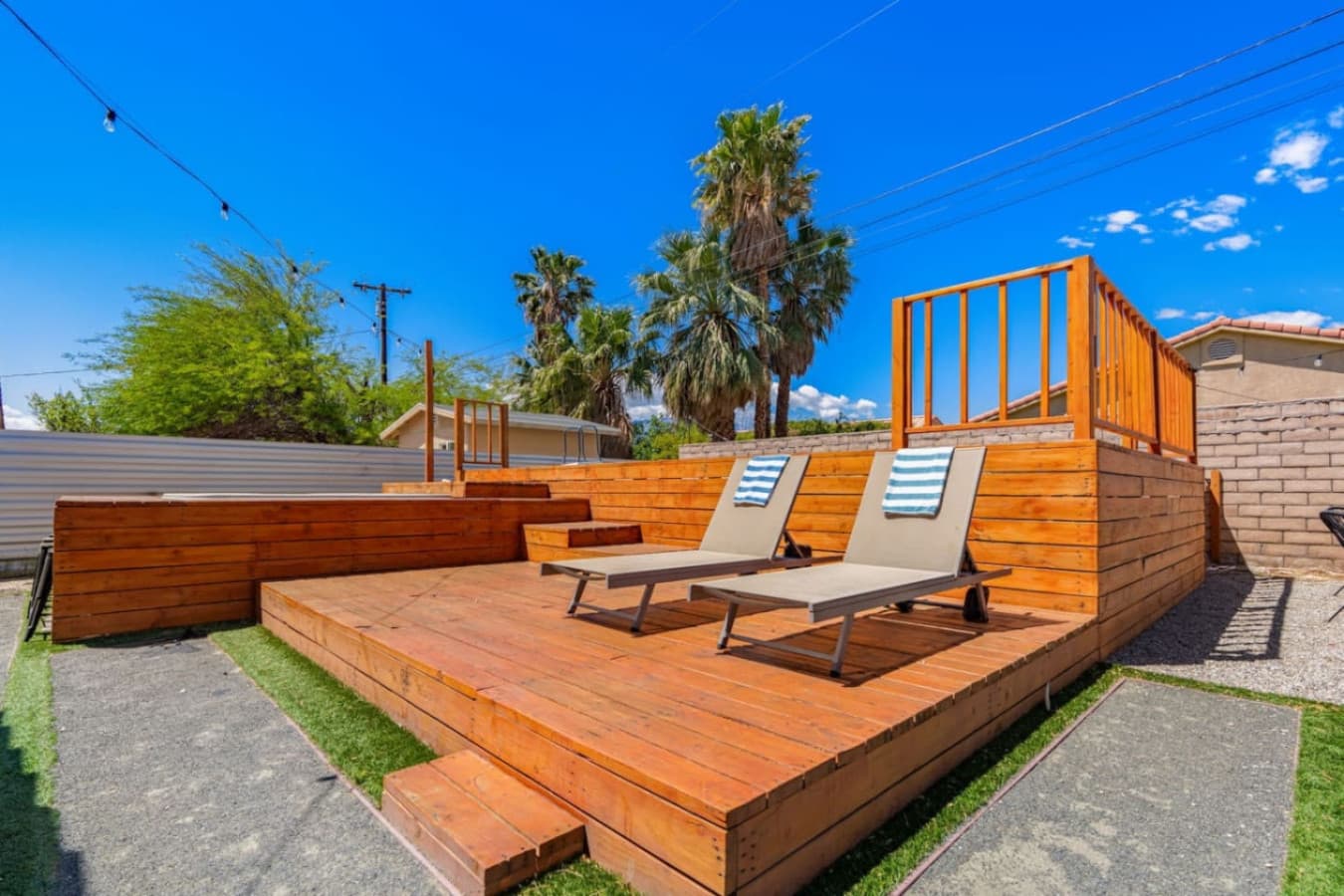 Boho Bungalow: with above ground pool, hot tub, firepit & games in Desert Hot Springs by Rather Be Properties