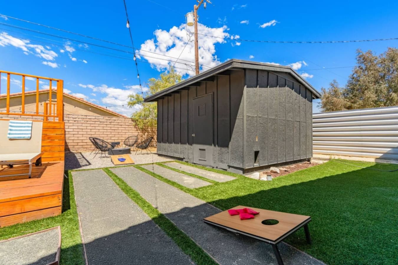 Boho Bungalow: with above ground pool, hot tub, firepit & games in Desert Hot Springs by Rather Be Properties