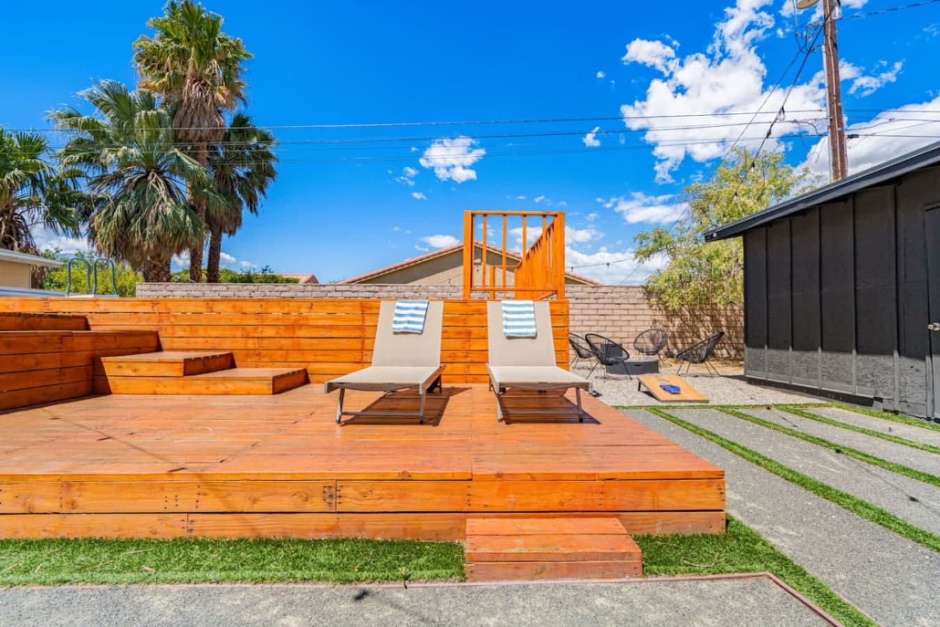 Boho Bungalow: with above ground pool, hot tub, firepit & games in Desert Hot Springs by Rather Be Properties