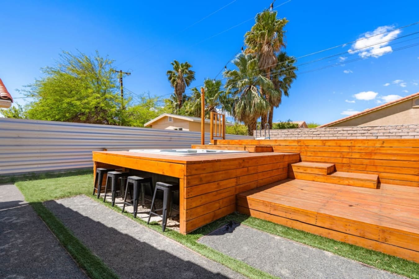 Boho Bungalow: with above ground pool, hot tub, firepit & games in Desert Hot Springs by Rather Be Properties