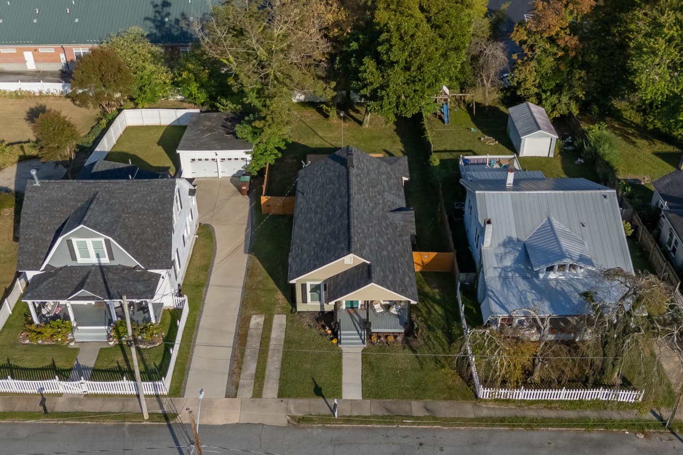 Aerial view of nearby homes showing the surrounding neighborhood layout.