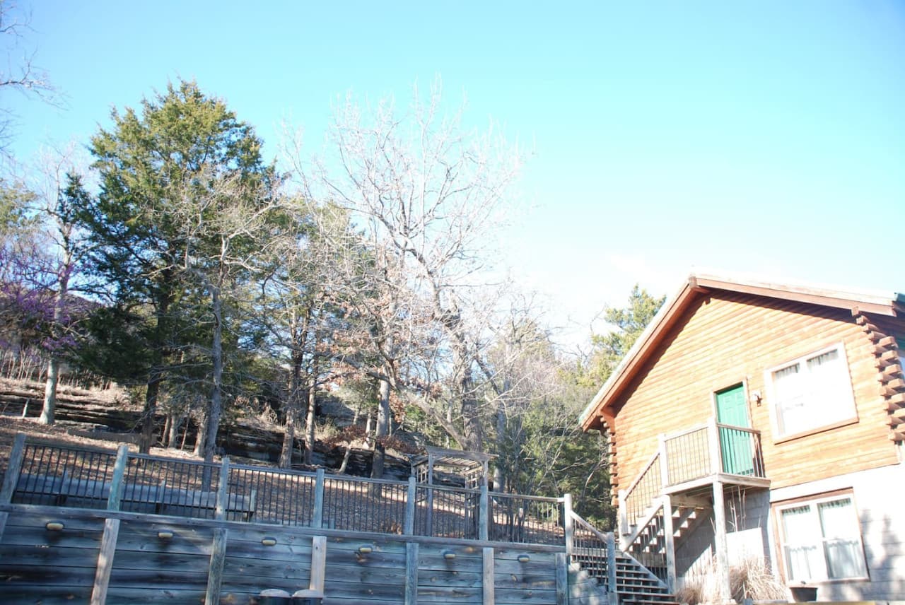 Deck on side yard of Cabin