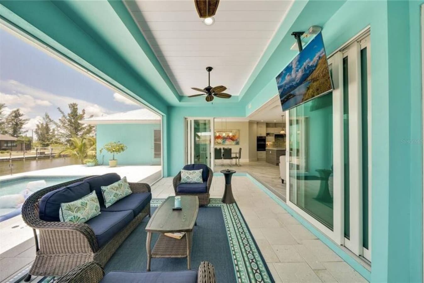 3 Bedroom Home on a Canal with  a Garage and Heated Pool