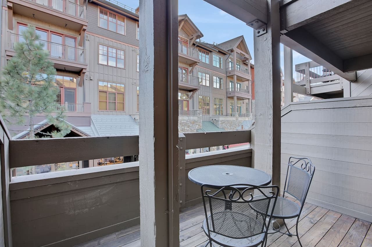 Outside deck with views of Northstar Village shops